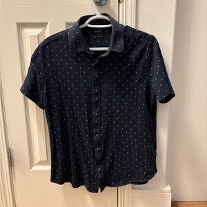 Men’s RW&CO. Navy Short-Sleeve Button-Down Shirt